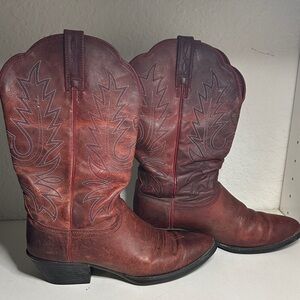 Ariat Billie Unbridled Red Leather Cowboy Boots Sz 6.5